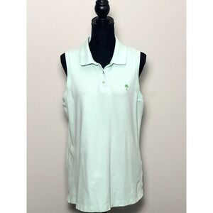 Lilly Pulitzer XL Sleeveless Collared Island Polo Tank Seafoam Green Polo Shirt